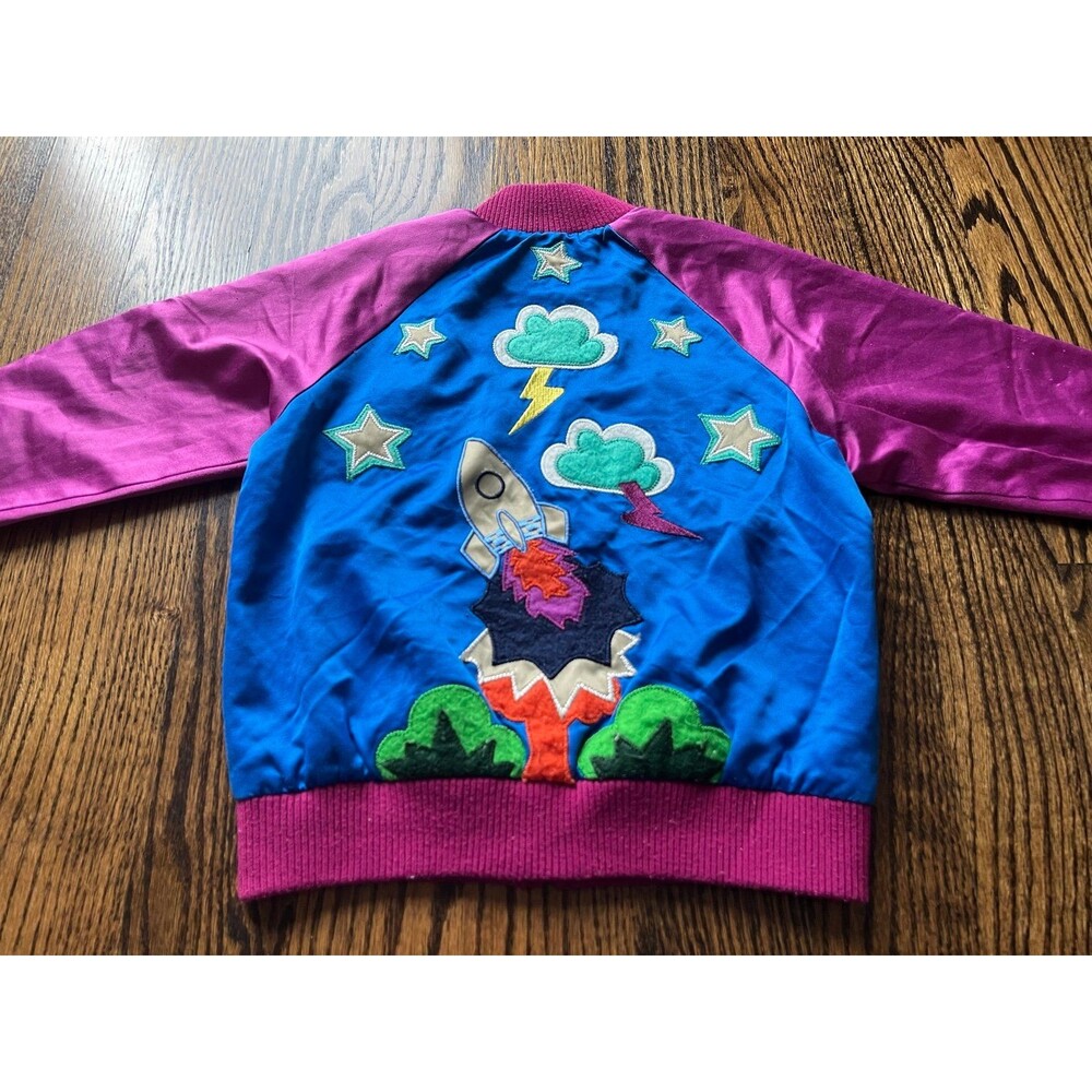 Stella McCartney Kids Space Rocket Satin Bomber Jacket (5Y)